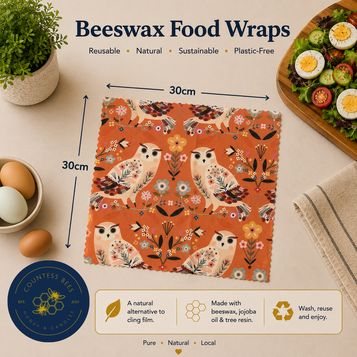 Woodland Kitchen Collection Beeswax Food Wraps