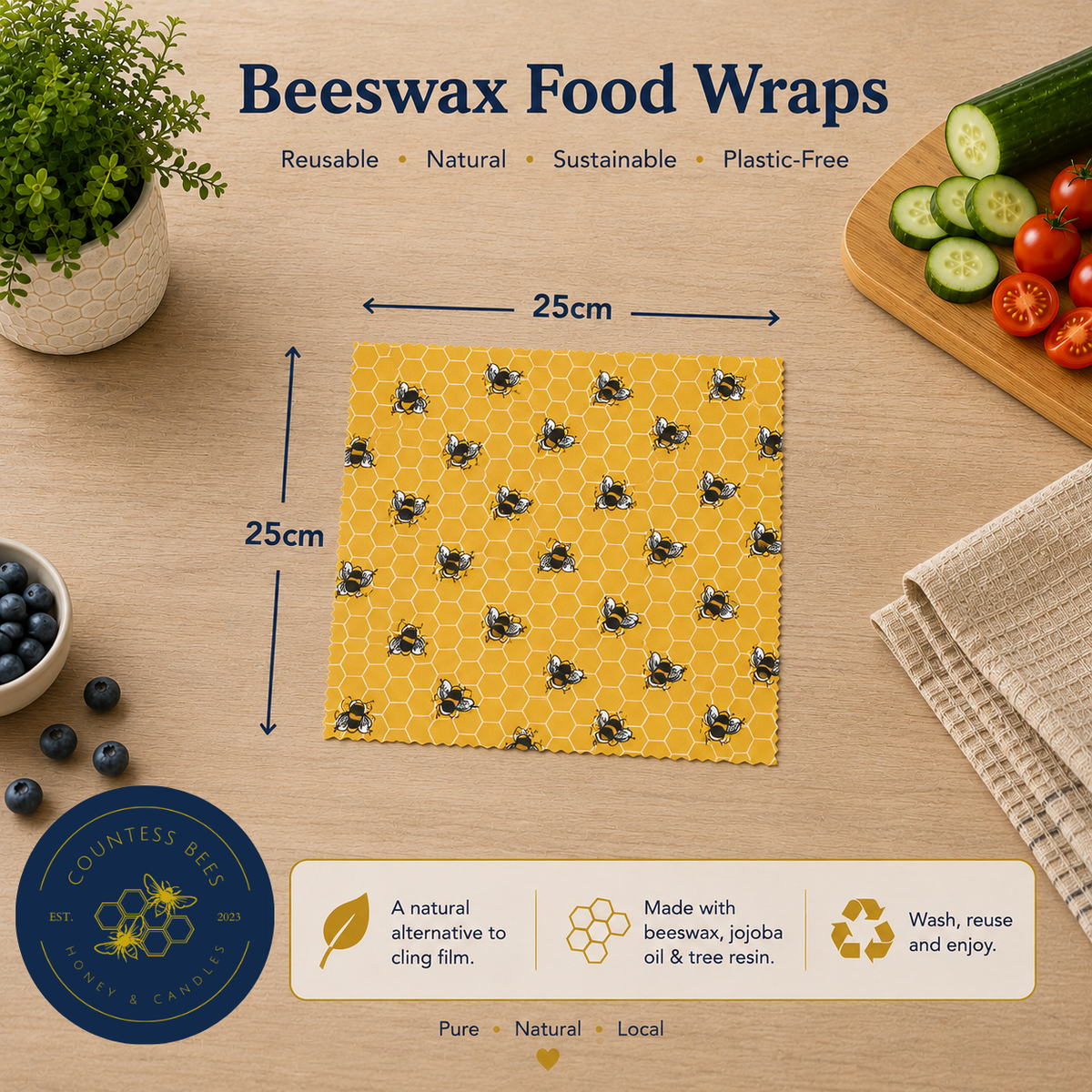 Botanical Kitchen Collection Beeswax Food Wraps