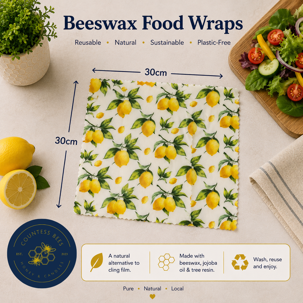Lemon Tree Beeswax Food Wrap