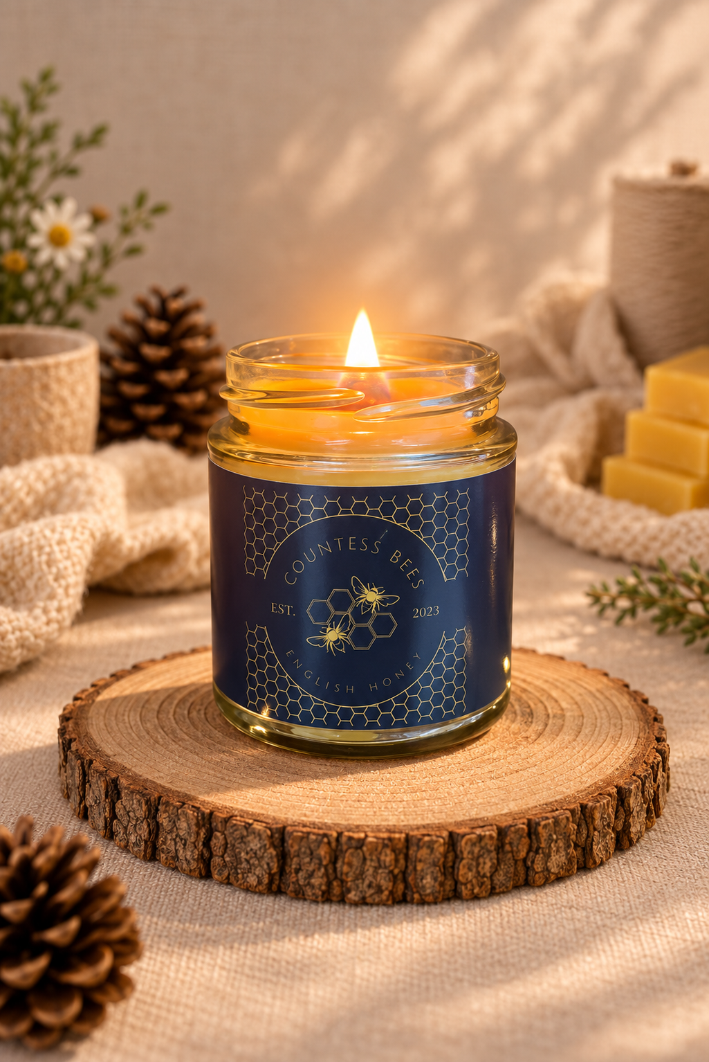 Fireside Crackle Beeswax Candle