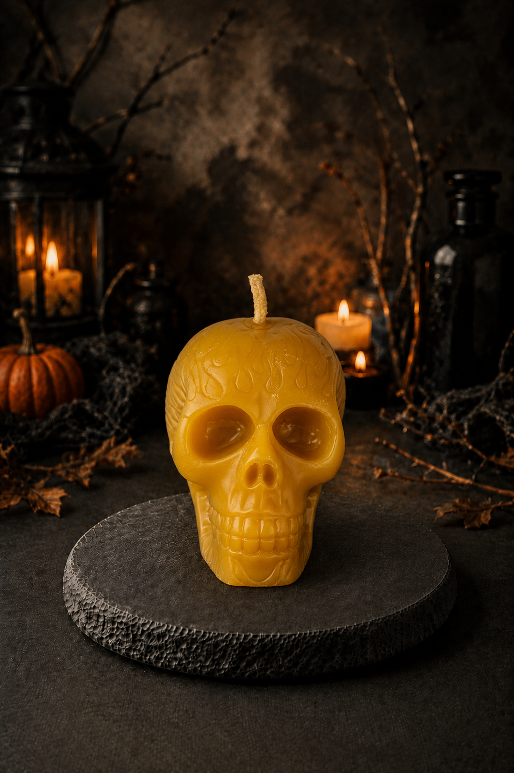 Large Skull Beeswax Candle