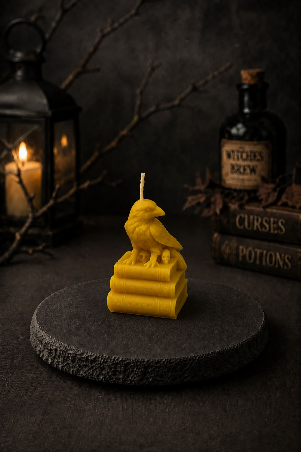Perched Raven Beeswax Candle