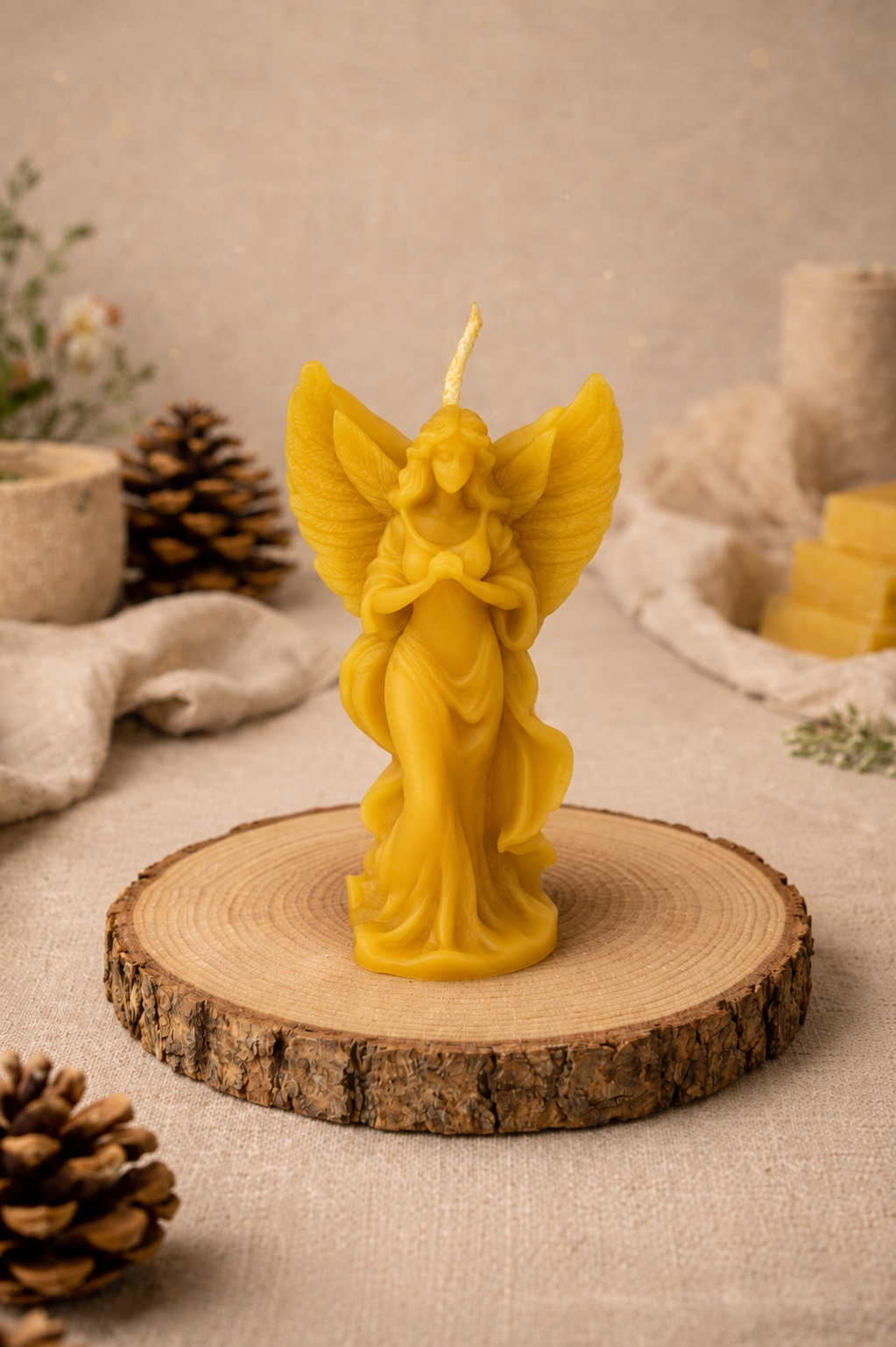 Guardian Angel Beeswax Candle