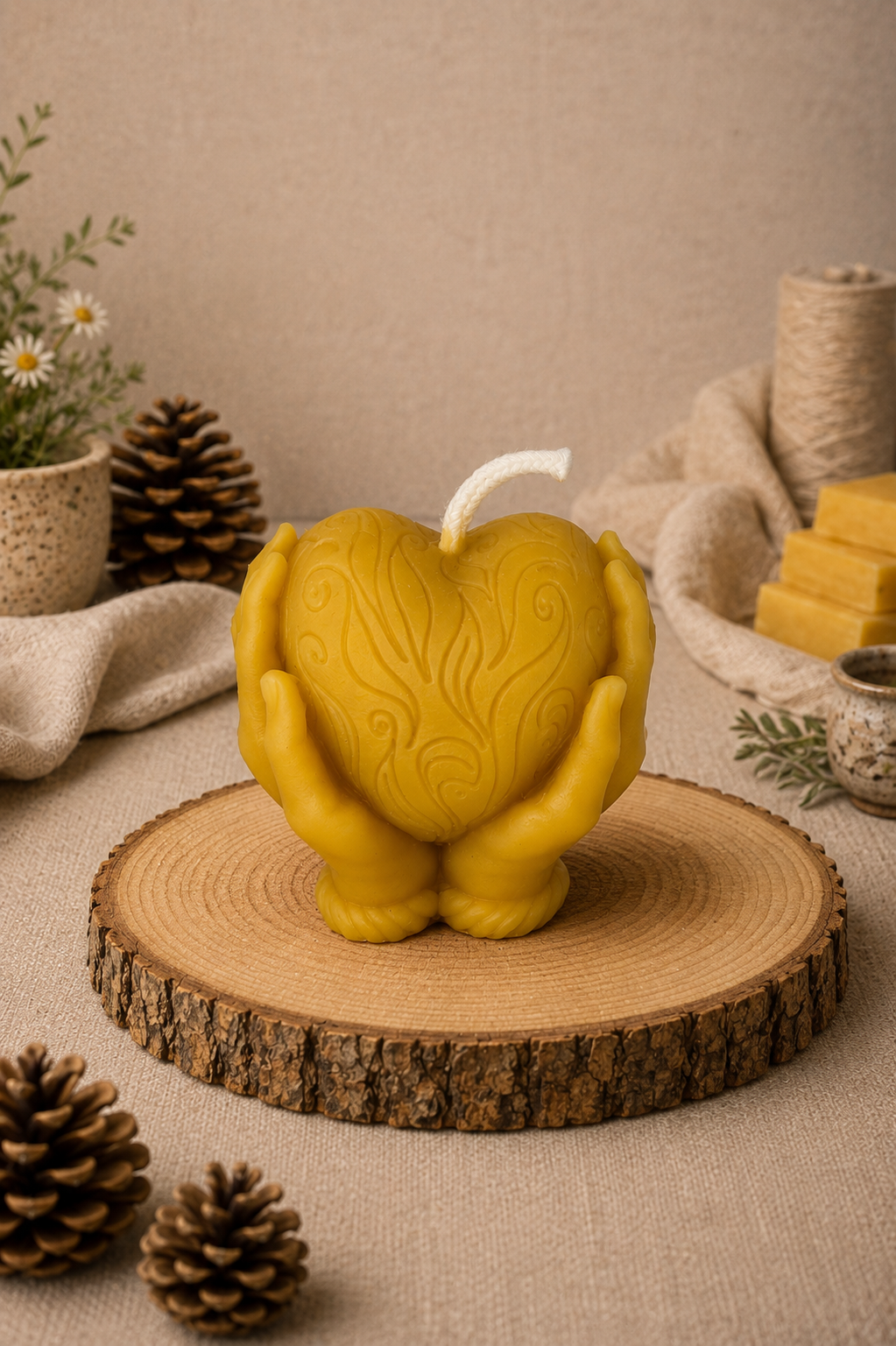 Heart In My Hands Beeswax Candle