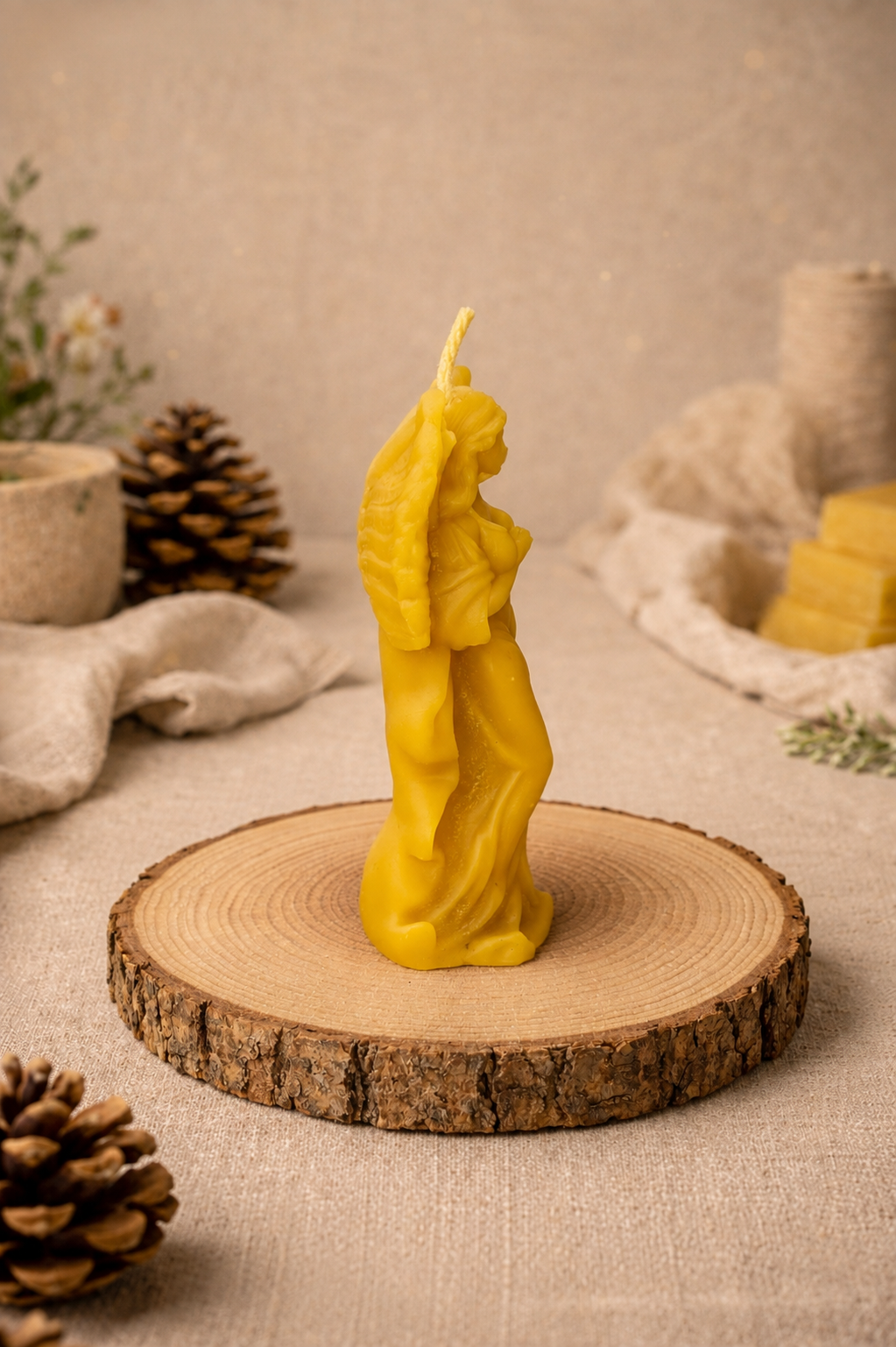 Guardian Angel Beeswax Candle