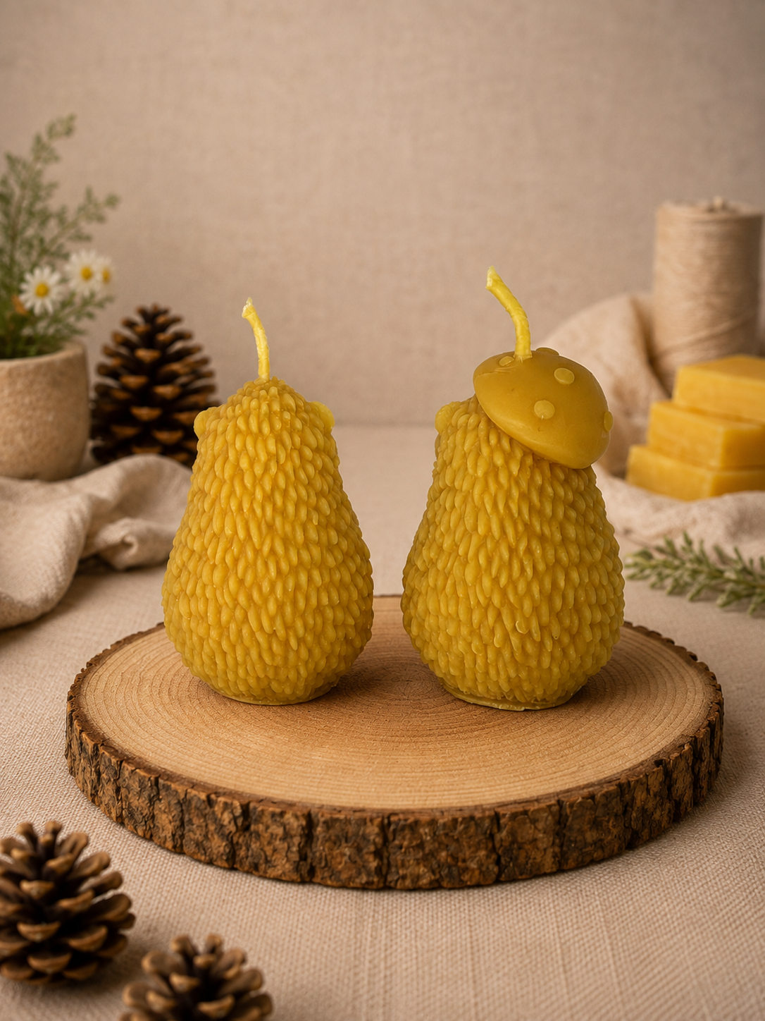 Hedgehog Love & Light Duo Beeswax Candles Giftset