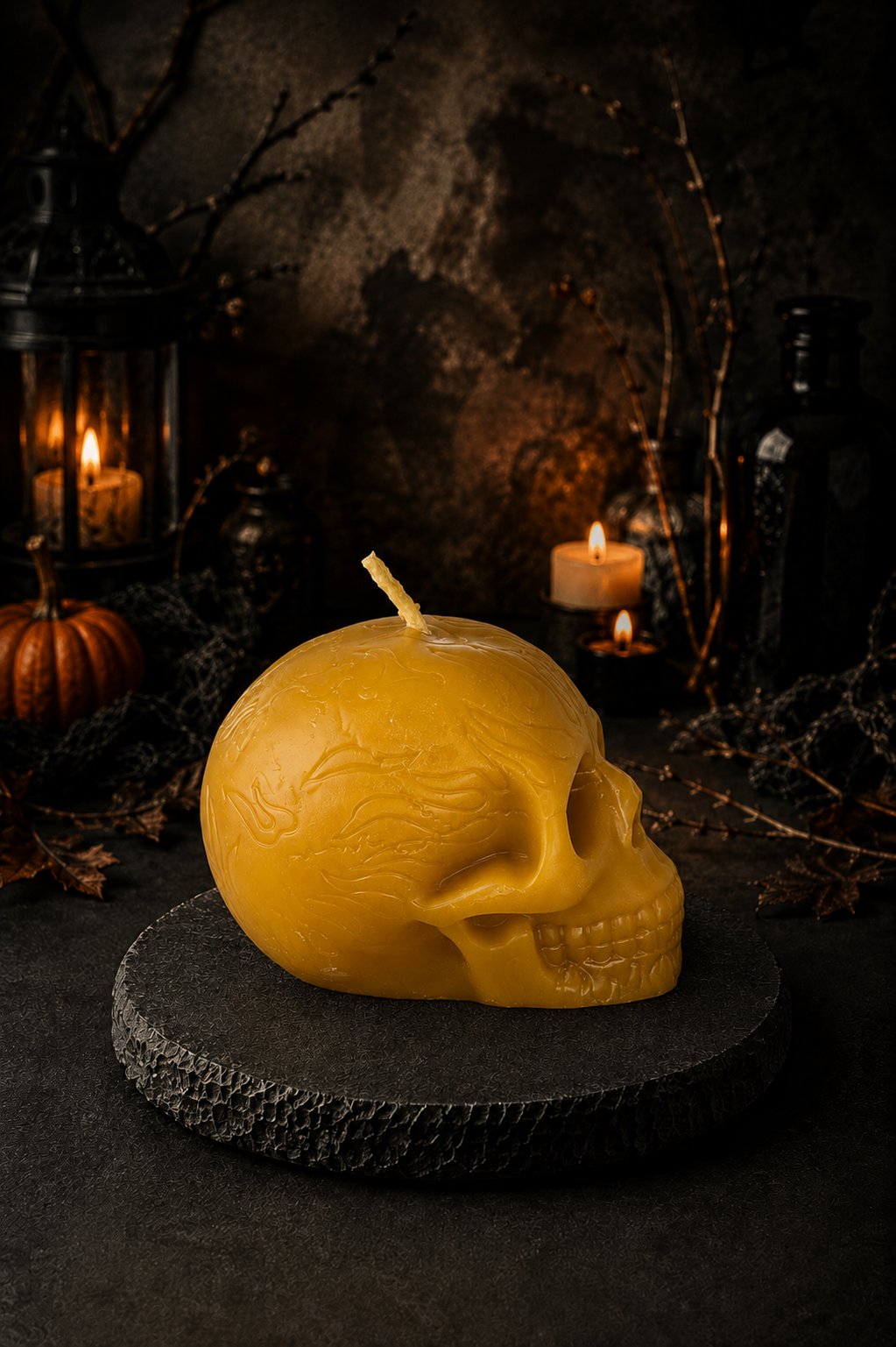 Large Skull Beeswax Candle