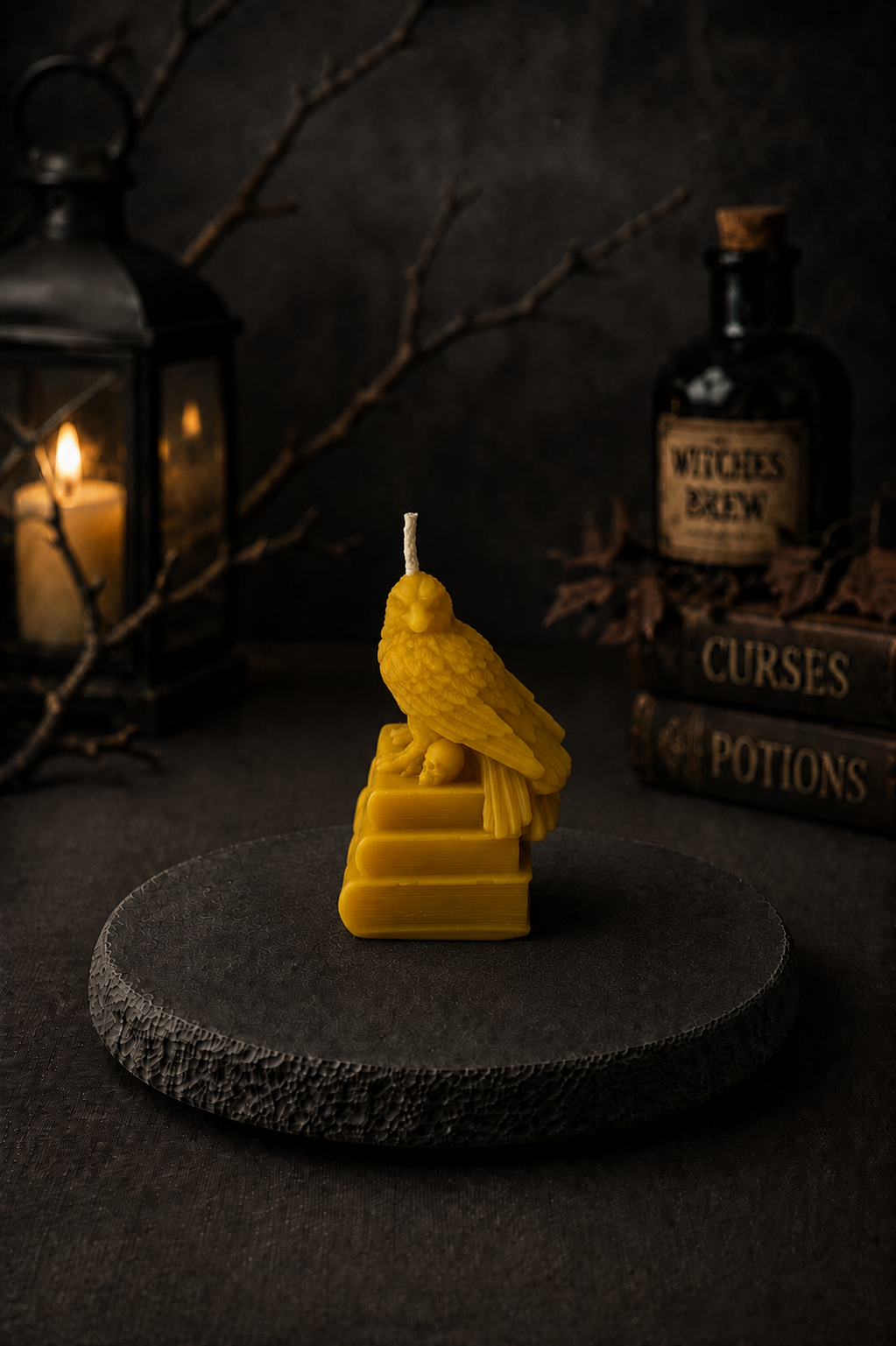 Perched Raven Beeswax Candle