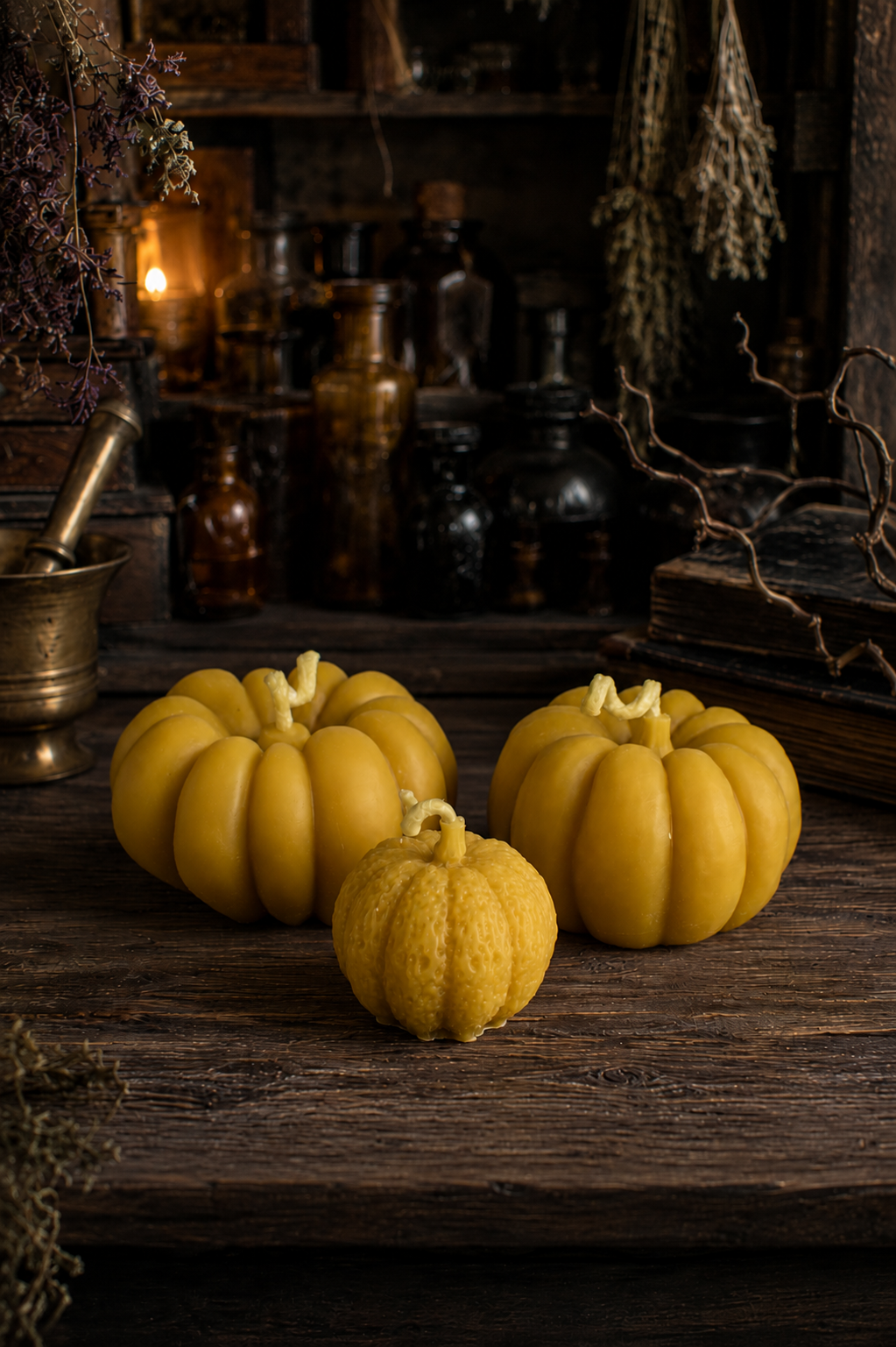 Pumpkin Trio Beeswax Candle Set