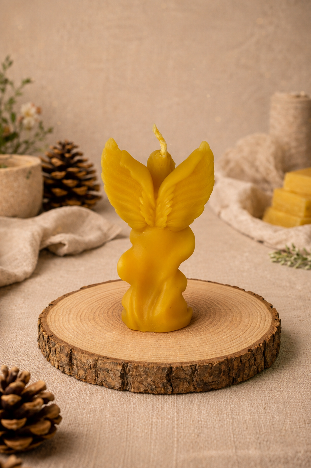 Guardian Angel Beeswax Candle