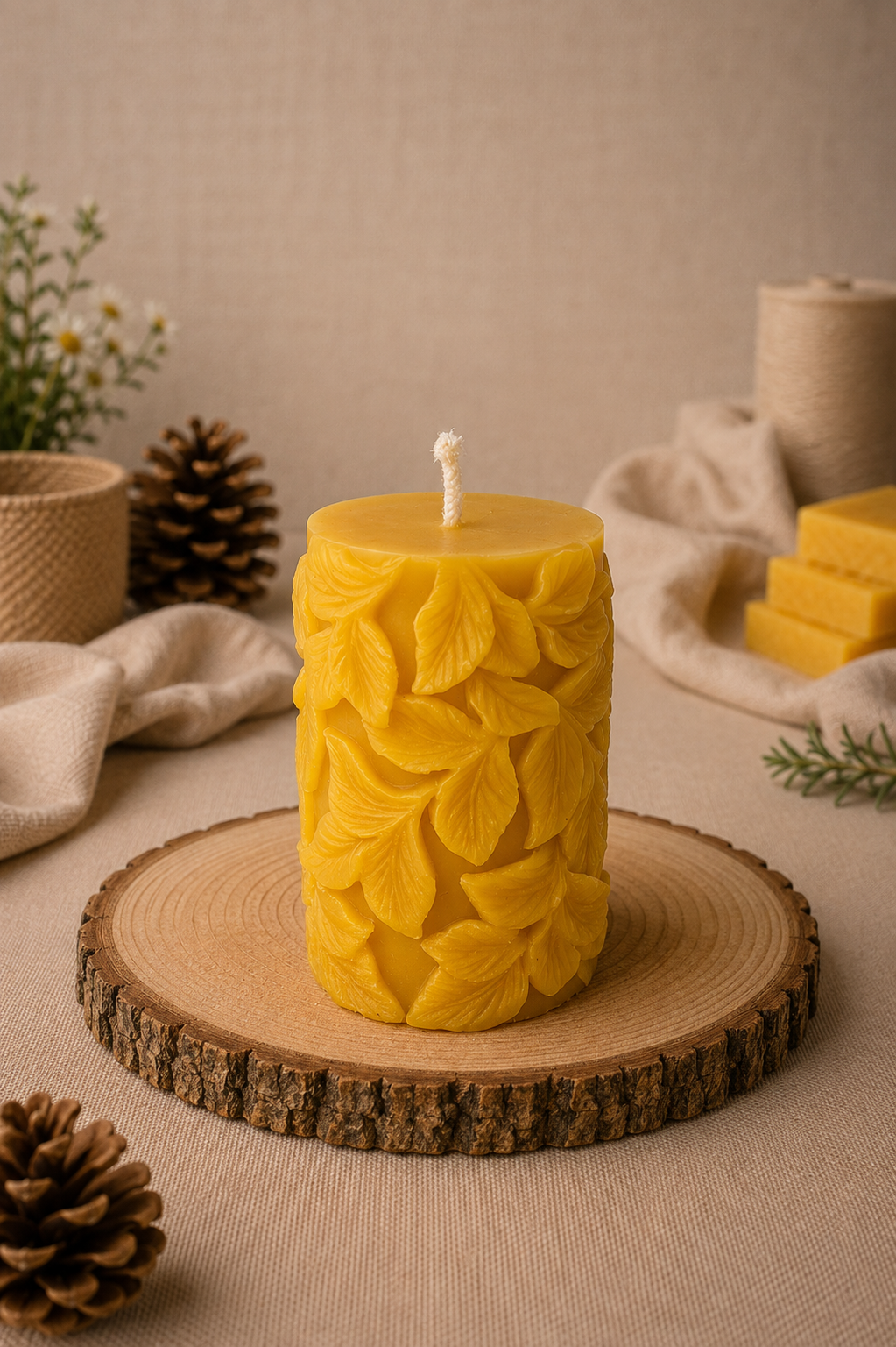 XL Bee Beeswax Candle