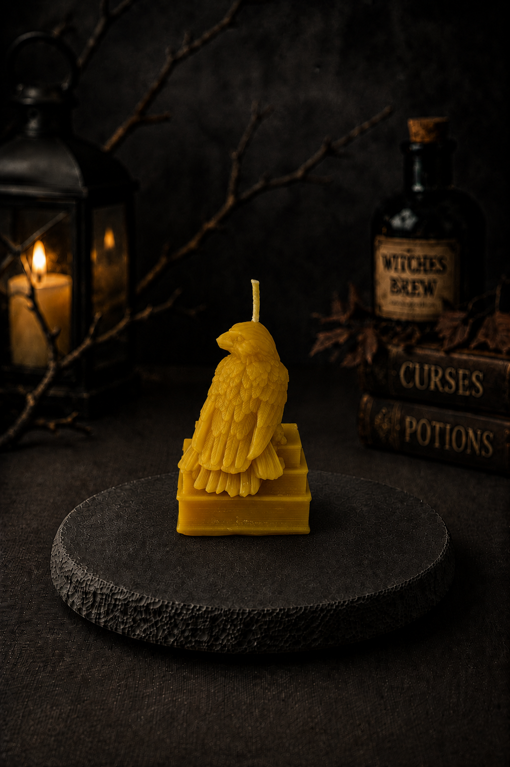 Perched Raven Beeswax Candle