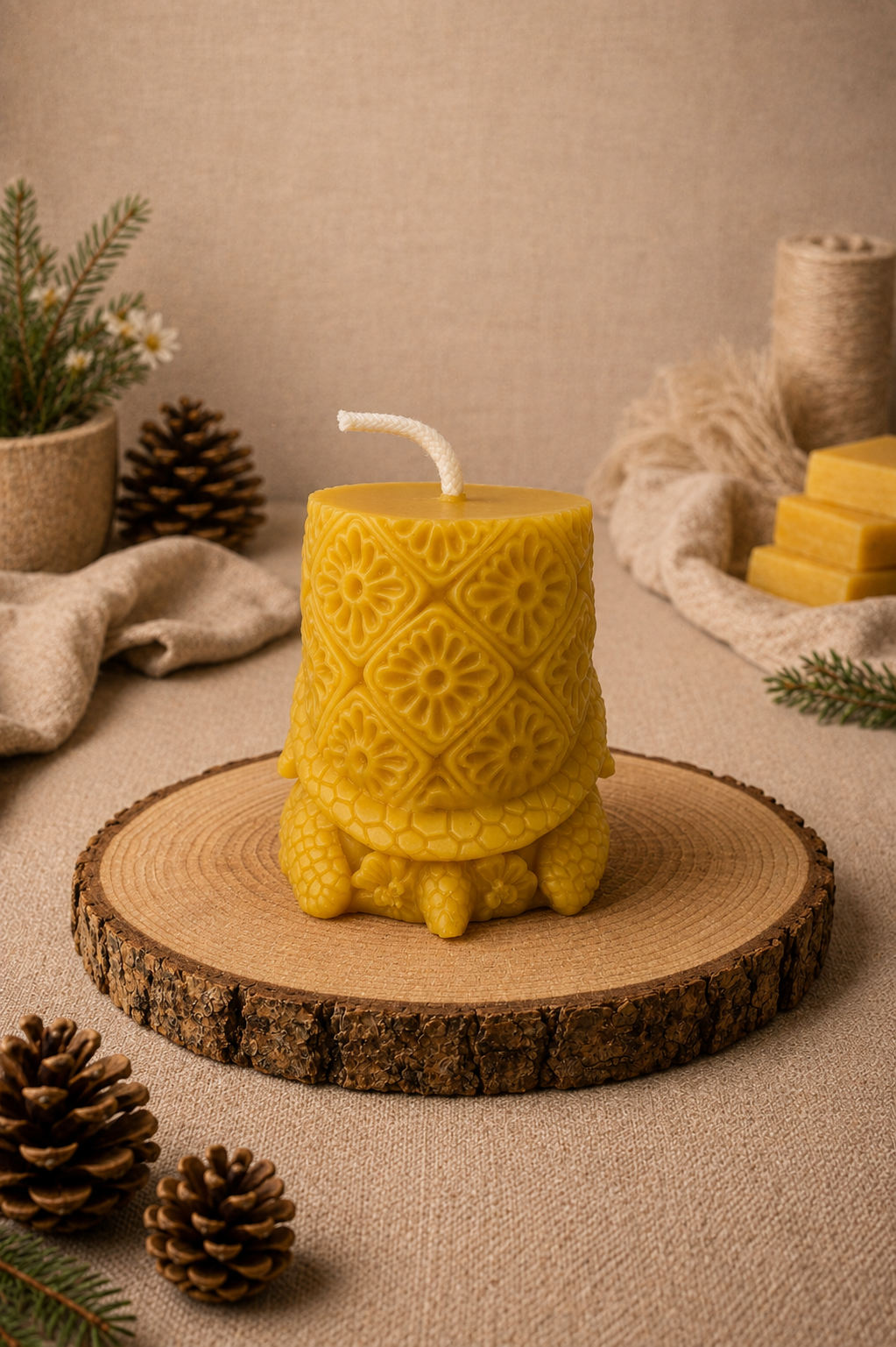 XL Turtle Beeswax Candle