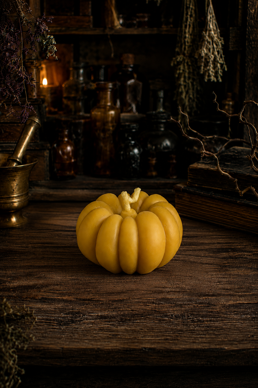 Large Pumpkin Beeswax Candle