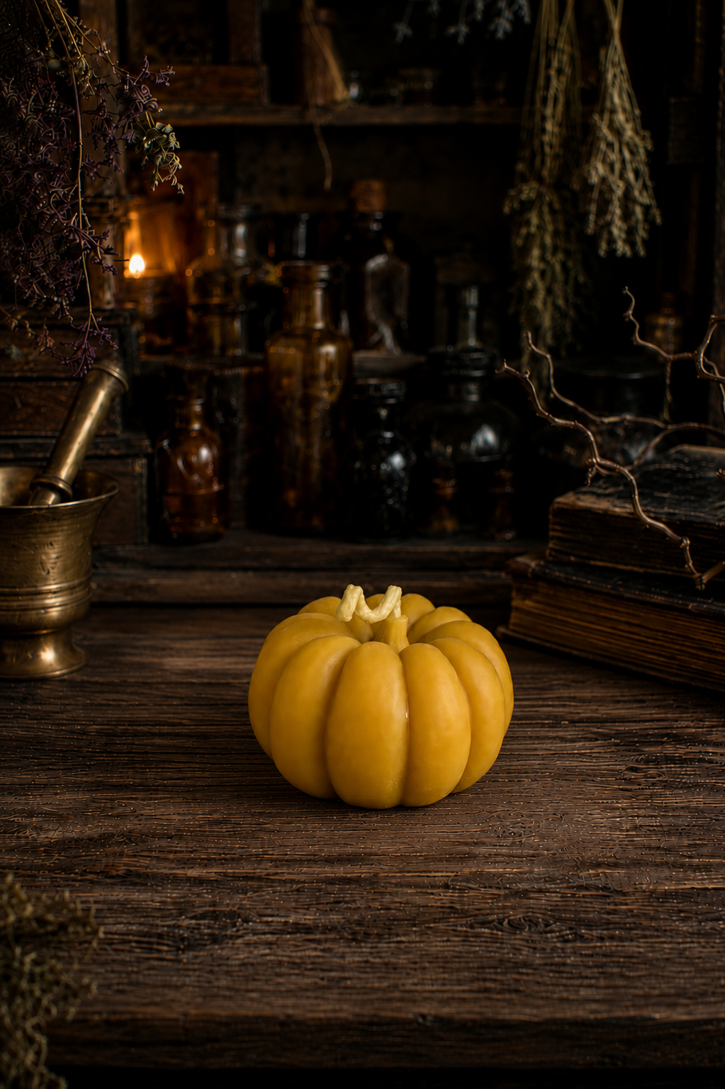 Medium Pumpkin Beeswax Candle