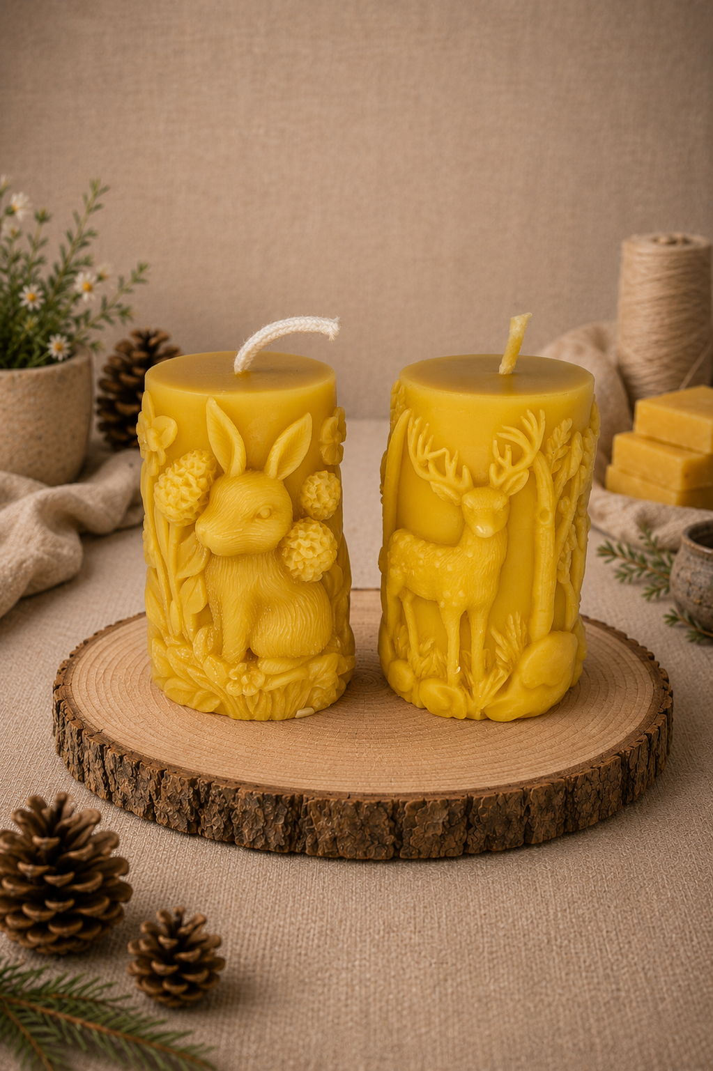 Woodland Walks Beeswax Candles Giftset
