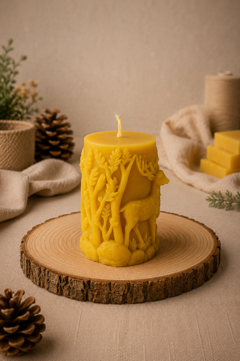 Woodland Stag Beeswax Candle